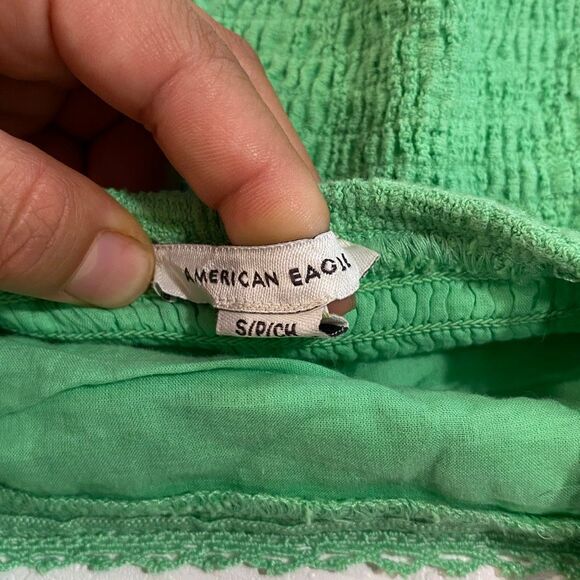 American Eagle Green Floral Lace Bralette Crop Top Women’s Size S - Picture 3 of 5